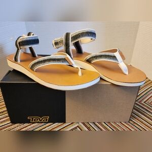 NewTeva Sandals Shoes Anke Strap Ombre Deep Teel Black White Gray Women's Size 7